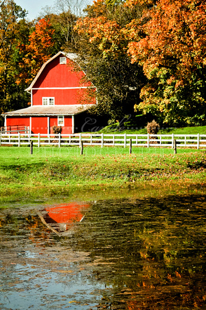 OHIO:  Red Barn in the Fall, Ohio