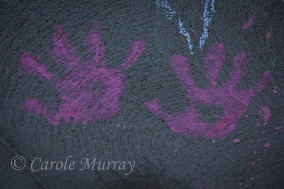 Sidewalk Chalk Handprints