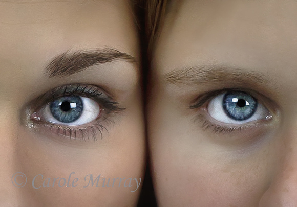Girl Blue Eyes Sisters