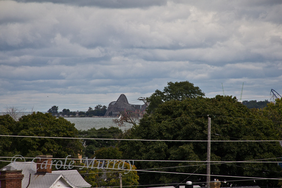View of Cedar Point from Top of Follett House, Sandusky, Ohio